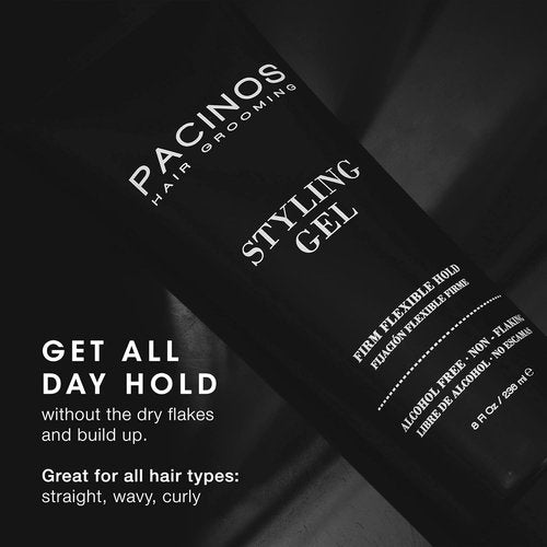 Pacinos Styling Gel - Medium Shine, All-Day Hold, Conditions & Moisturizes Hair, 8 fl. Oz