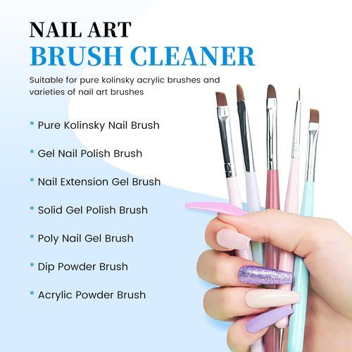 AIJIMEI 120ml Nail Brush Cleaner Quickly Clean Gel Nail Brushes, Paint Art Brushes Tools, Cleaner and Restorer for Acrylic Nail Art for Beginner DIY Use 3pcs 40ml