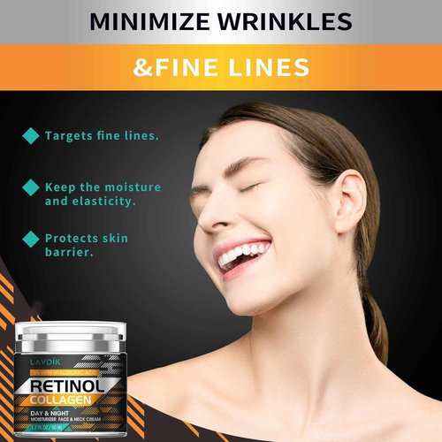 Skiennix Retinol Cream - Anti-Aging Moisturizer with Hyaluronic Acid for Men & Women | 1.7 Fl Oz