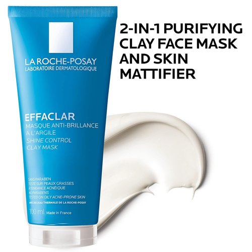 La Roche-Posay Effaclar Clay Face Mask - Unclogs Pores & Controls Shine for Oily Skin