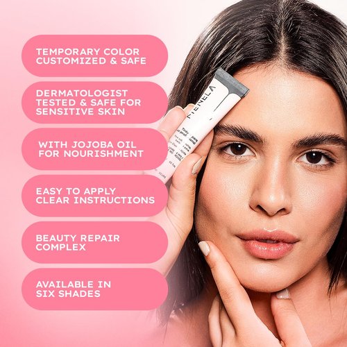 Menela Eyebrow Color Gel – Temporary Brow Enhancer with Jojoba Oil – Mixable Shades – Vegan & Ammonia-Free – Safe for Sensitive Skin – 20 ml (Black)