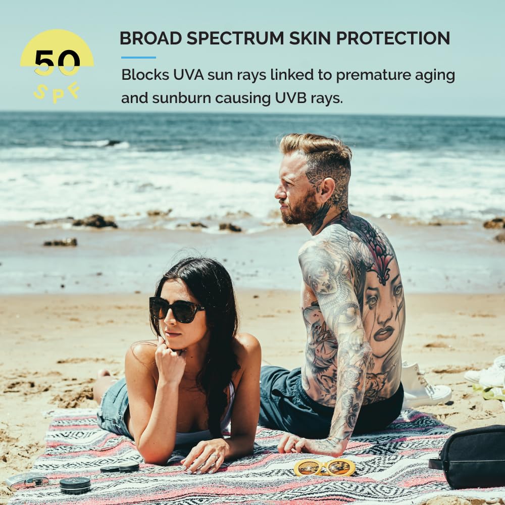 ZEUS Men’s Hydrating Face Moisturizer with SPF 50, Restores, Protects & Hydrates Skin, Daily Face Lotion for Men, Natural Mineral Sunscreen for Everyday UV Protection (Made in USA)
