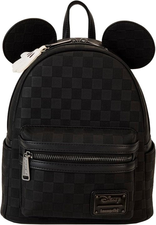 Loungefly Mickey Mouse Mini Backpack - Stylish Checkered Texture Design for Everyday Use
