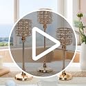 Gold Crystal Candle Holder Set of 3 Wedding Table Centerpieces - Elegant Tealight Holders