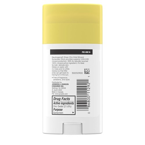 Neutrogena Kids Mineral Sunscreen Stick - Broad Spectrum SPF 50+ | Water-Resistant & No-Mess Application, 1.5 oz