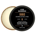Live Bearded Beard Butter - All-Natural Leave-In Conditioner & Softener | 3 fl oz - 1880 Scent: Bourbon, Bitters, Citrus
