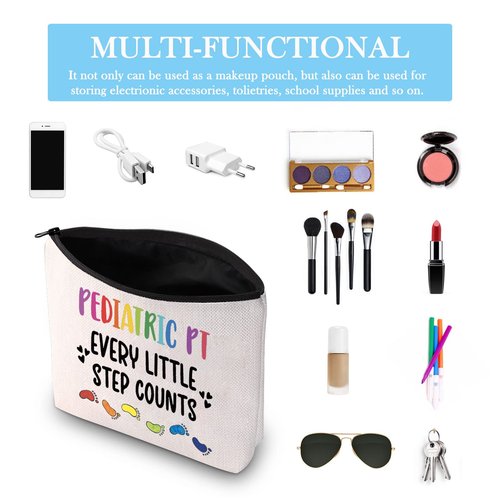 GJTIM Pediatric Physical Therapist Gift Pediatric PT Every Little Step Counts Makeup Bag Paediatricians Gift (Step Counts Bag)