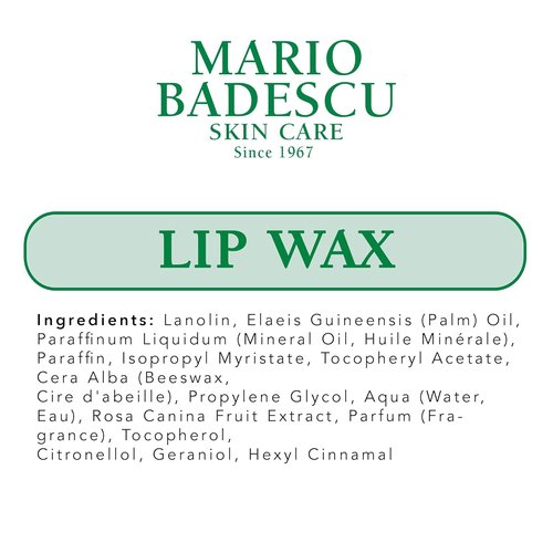 Mario Badescu Lip Wax - Lightweight Rosehip & Vitamin E Moisturizer for Dry Lips | Non-Greasy Balm