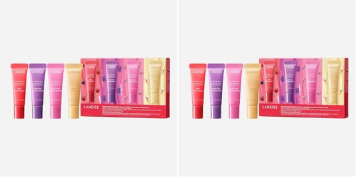 LANEIGE Mini Lip Glowy Balm Set - Travel-Sized Tinted Lip Balms with Shea & Murumuru Butter | Hydrated, Glossy Lips (Pack of 2)