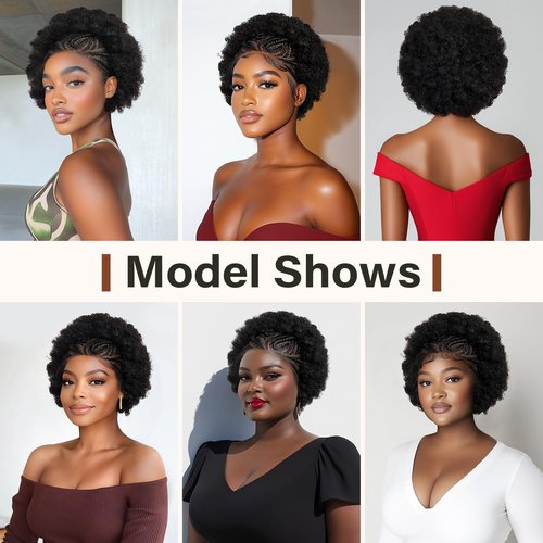 PROTEA Afro Braids Wigs, Hand Braided Synthetic Lace Front Box Braided with Baby Hair for Women, Lace Frontal Wigs for Women, 10 Inch #1B