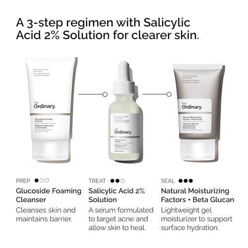 The Ordinary Acne Set - 3-Step Skin Regimen with Cleanser, Salicylic Acid & Moisturizer | Skin Care Essentials