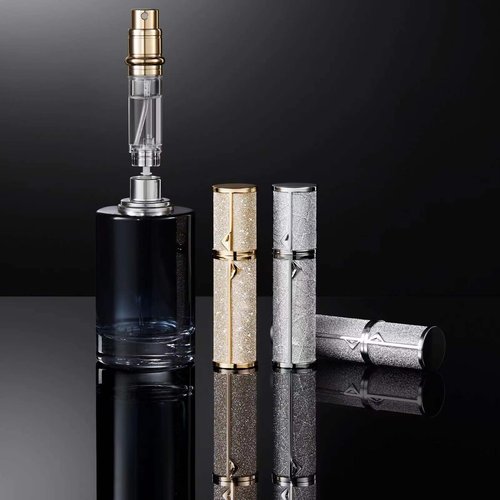 MQAT Store Refillable Portable Perfume Bottles, Travel Atomizer Refillable Sprayer, 5ml (Shining Silver)