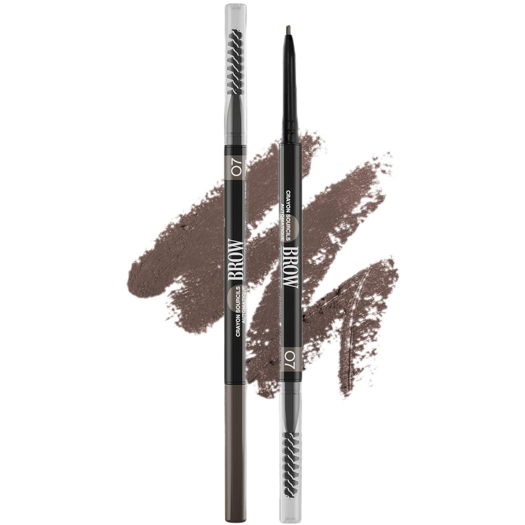 Vivienne Sabó Brow Arcade Eyebrow Pencil - Micro Definer with Brush for Cool Tones | Longwear Smudge-Proof, Shade 07 Ash Brown, 0.035 oz