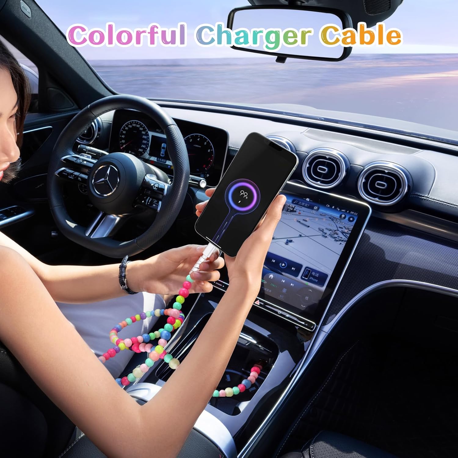 Aolcev USB C Cable - 66W Fast Charging Cord | 3.3FT Beaded Design for iPhone 17/16 Pro Max & Galaxy S26/S25/S24