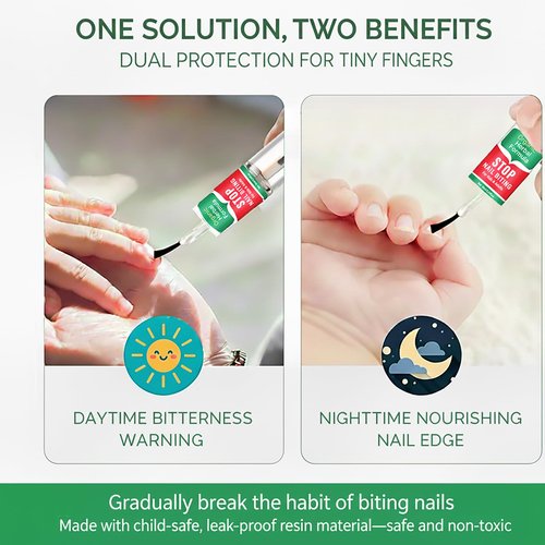Nail Biting Treatment for Kids, 10 ML Nail Biting Prevention, Safe & Effective Solution to Help Break Nail-Biting Habit, Thumb Sucking Deterrent, Bitter Taste Formula, Easy to Apply