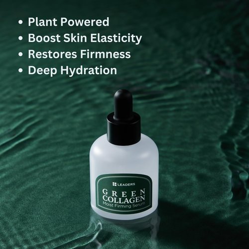 Leaders Green Collagen Serum - Vegan Anti-Aging Moisturizer for Firm Skin | 30ml Hydration & Elasticity