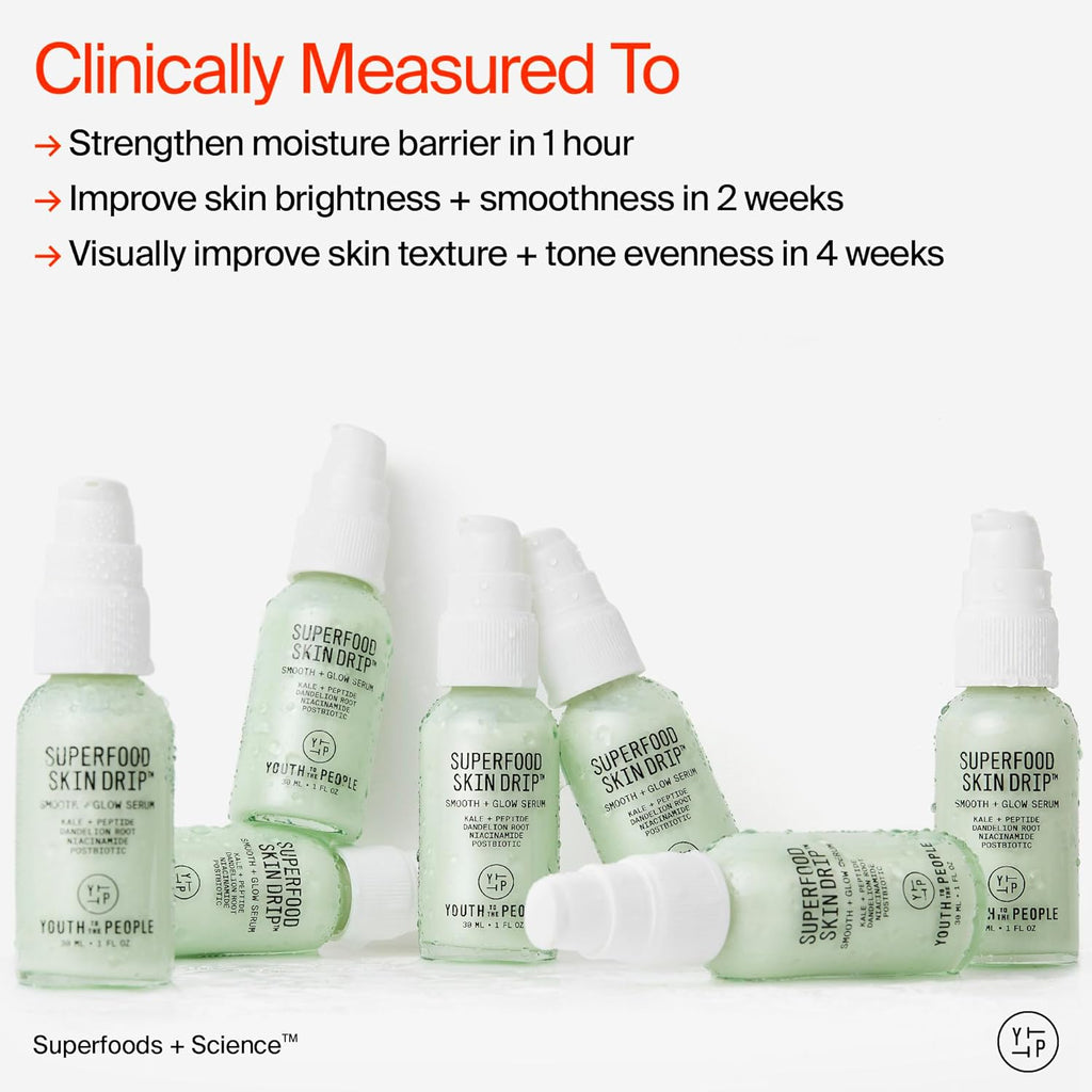 Youth To The People Superfood Skin Drip Face Serum - Strengthens Skin Barrier & Evens Tone | 1 fl oz, Vegan, 5% Niacinamide