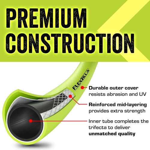 Flexzilla Garden Hose - 5/8" x 50 ft. Lightweight, Durable, All-Weather Water Hose with Leak-Free Connections