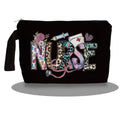 SQQCMM Nurse Black Makeup Bag - Trendy Nurse Themed Gifts for Lovers Girls Mom Women, Nursing Student Gifts, Canvas Zipper Makeup Bag, Cosmetic Travel Bags for Women