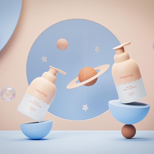 Babyology All Natural Baby Wash & Shampoo - Organic Lavender Oil - Tear-Free & Non-Toxic - 100% Edible Ingredients