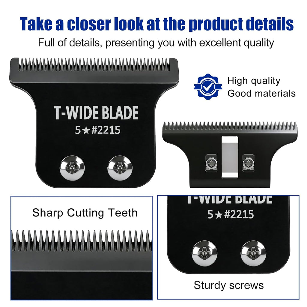 Wahl 5 Star Detailer Li Trimmer Replacement Blades - Adjustable Zero-Gap Stainless Steel, Black | 2 Pack
