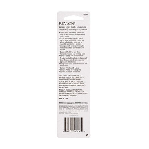 Revlon Compact Emery Boards Nail File,Dual Sided for Shaping and Smoothing Finger and Toenails,24 Count (Pack of 2)