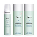 Hers Triple Threat Shampoo & Conditioner Set | 5% Minoxidil Foam for Hair Thickening - 3 Count