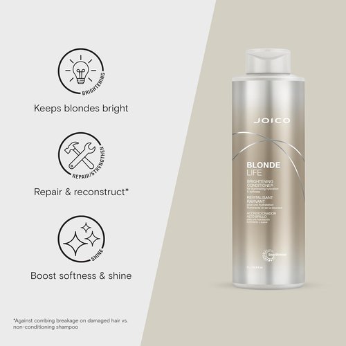 Joico Blonde Life Brightening Conditioner - Illuminate Hydration & Softness for Blonde Hair | Sulfate Free, With Monoi & Tamanu Oil