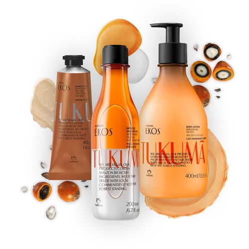 Natura Tukumã Body Care Bundle | Hyaluronic Acid Lotion, Biphase Shower Oil & Hand Cream - Deep Hydration & Improved Skin Elasticity