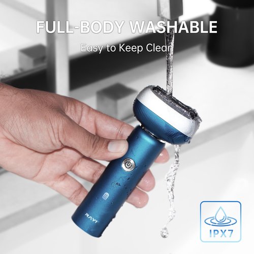 Electric Shaver for Men with Floating Arc 3-Blade, 9000 RPM, Magnetic Head, 1 Hour Fast Type-C Charging, IPX7 Waterproof, Skin-Friendly Blade for Smooth Shaving, Navy