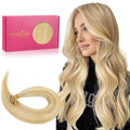 WENNALIFE U Tip Hair Extensions Human Hair, 50g 50s 14 Inch Light Blonde Highlighted Golden Blonde Remy Hair K Tip Hair Extension Real Human Hair Invisible Straight Keratin Hair Extensions