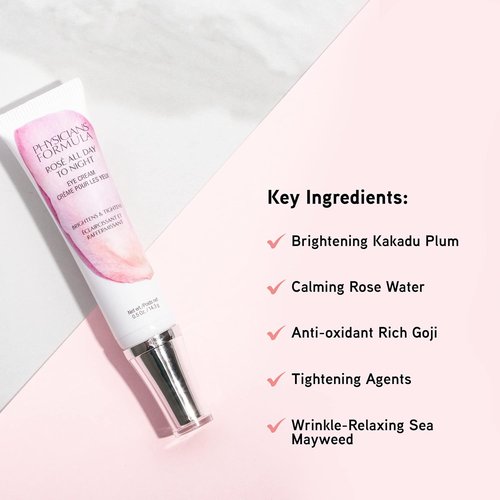 Physicians Formula Rosé All Day Eye Cream - Reduce Dark Circles & Puffiness | Hypoallergenic, Dermatologist Tested