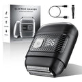 Electric Shaver, Portable Small Travel Shaver, Household IPX6 Waterproof Shaver with LED Battery Level Display,USB-C Fast Charging (Black)