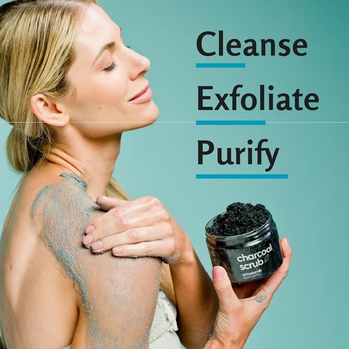 M3 Exfoliating Charcoal Scrub - Collagen & Stem Cells for Body Toning, Detox & Smoothing | 12 oz