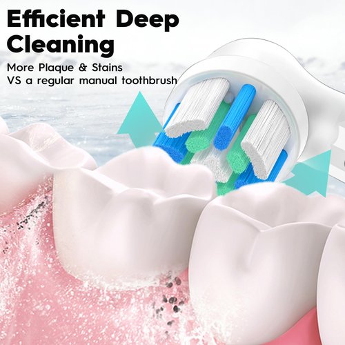 iO Replacement Heads Compatible with Oral b iO 2/3/4/5/6/7/8/9/10 Series Electric Toothbrush,Toothbrush Heads with Medium-Hard Bristles for Plaque Removal & Teeth Care,6pcs
