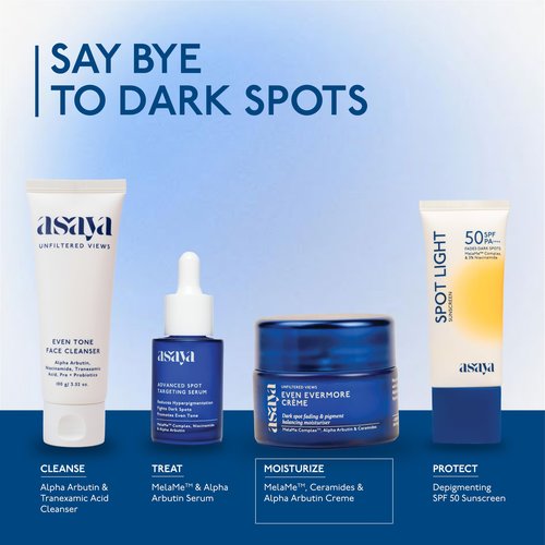 Asaya Ceramides Moisturizer with Alpha Arbutin | Helps Improve Dark Spots & Acne Marks | MelaMe™ Complex for Even Tone Skin | Barrier Repair & Deep Hydration | Lightweight | For Face & Neck |1.76 Oz