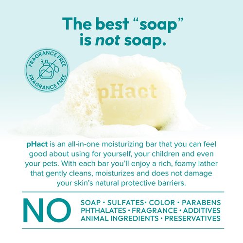 ANDREW LESSMAN pHact Moisture-Rich, Soap-Free Cleansing Bar. Natural Skin pH. Fragrance-Free. All Skin Types - Even Sensitive Skin. Hypoallergenic. Dermatologist Tested. 3 Pack 4.25 oz each