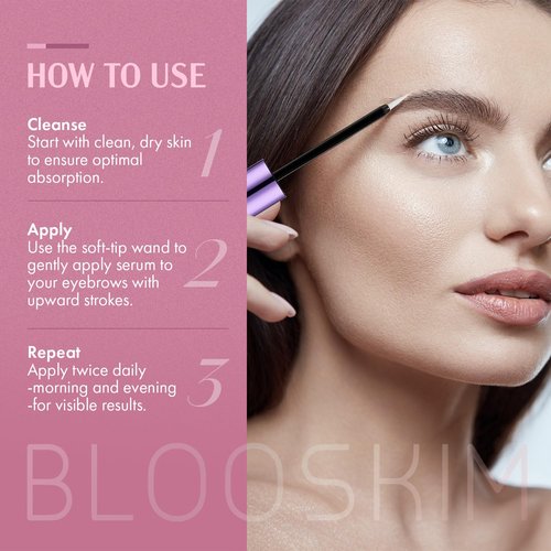 Blooskim Eyebrow Growth Serum for Women & Men – Natural Brow Enhancing Serum to Grow Thicker, Fuller Brows Fast – Nourishing Eyebrow Hair Growth