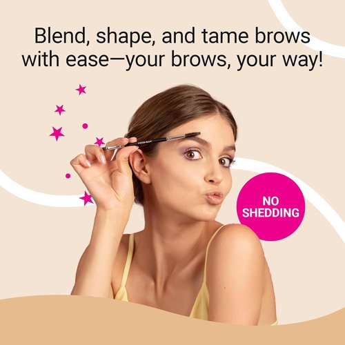 KESHIMA Eyebrow Brush Duo - Premium Angled Brush & Spoolie for Precision Eye Makeup Application