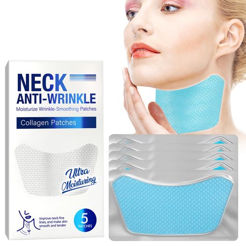 ITECFREELY Neck Wrinkle Patches, 5 PCS Smooth & Firm Fine Lines Wrinkle Patches, Moisturizing and Nourishing Collagen Facial Silicone Patch
