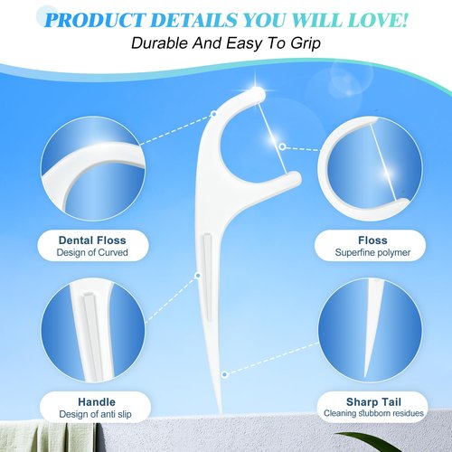 Individually Wrapped Floss Picks, Multi-Color Oral Care Flossers for Adults with Handy Case, Mini Disposable Dental Floss Singles Bag for Travel, Hotel, Restaurant, Office, Car, Wedding - 2Case