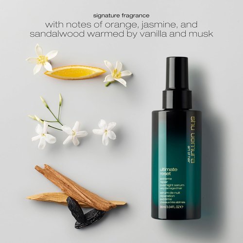 Shu Uemura Ultimate Reset Hair Serum - Extreme Repair Night Treatment for Dry, Damaged Hair | Softens, Smooths & Adds Shine