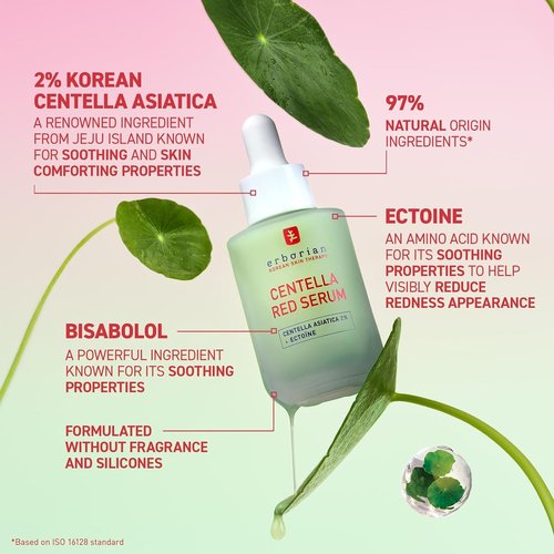 Erborian Red Serum - Daily Hydrating & Soothing Treatment for Sensitive Skin | Lightweight Barrier with Centella