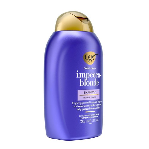 OGX Color Care - Impecca-Blonde Purple Shampoo | Highly-Pigmented Toning for Blonde & Silver Hair, 13 fl. oz
