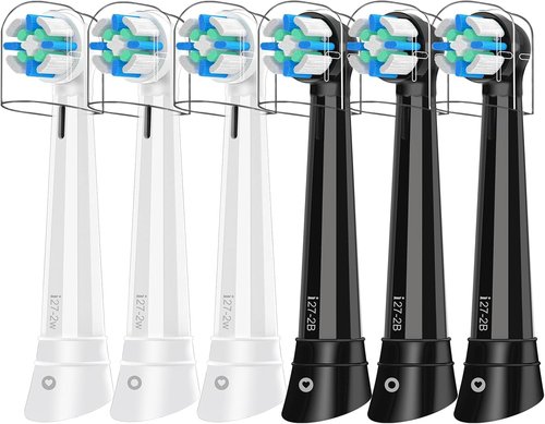 iO Replacement Heads Compatible with Oral b iO 2/3/4/5/6/7/8/9/10 Series Electric Toothbrush,Toothbrush Heads with Medium-Hard Bristles for Plaque Removal & Teeth Care,6pcs