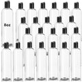 Zentriqlla 24 Pack 8oz Clear Plastic Empty Bottles, Refillable Travel Containers with Disc Top Flip Caps, Squeezable Shampoo Bottles for Toiletries Liquid Soap, Lotions, Cream, Creams, BPA Free