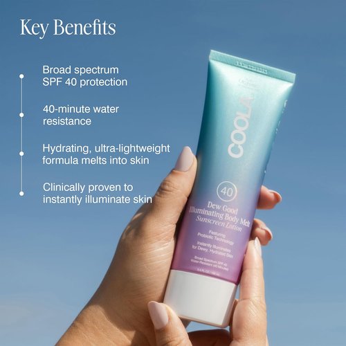 COOLA Organic Dew Good Illuminating Probiotic Serum - SPF 30 Sunscreen with BlueScreen Technology | 1.15 Fl Oz