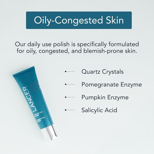Lancer Skincare The Method - Polish Facial Exfoliator for Oily Skin | Daily Scrub with Natural Minerals, 4.2 Fl Oz