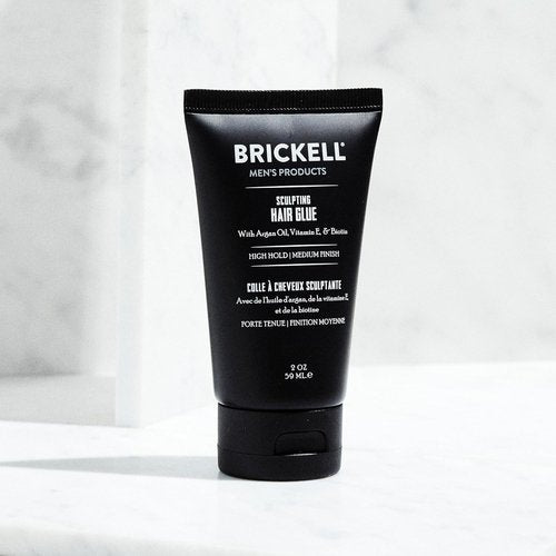 Brickell Men's Hair Styling Glue - All-Day Hold for Sculpting & Shaping Hair | 2 Ounce Scented