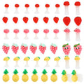 Uonlytech 24pcs Silicone Toe Separators Fruit Toe Separator Toe Nail Separators Toes Dividers Pedicures Nail Art Tools Pedicure Spacers for Nail Salon